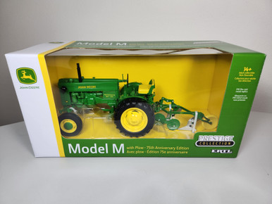 1:16 John Deere M Tractor with bottom mounted plow 75th Anniversary  Prestige Collection by Ertl