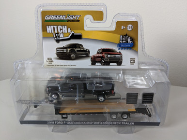 1:64 Hitch & Tow 2018 Ford F-350 King Ranch Dually Black and