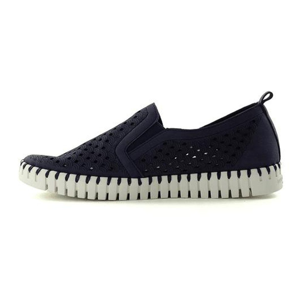  Ilse Jacobsen Men's Tulip 140 Slip Ons (Navy)