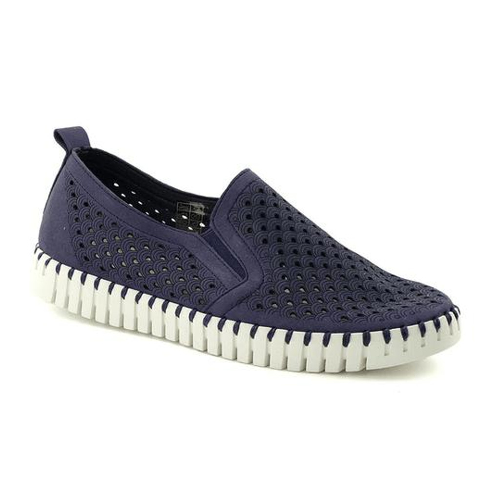  Ilse Jacobsen Men's Tulip 140 Slip Ons (Navy)
