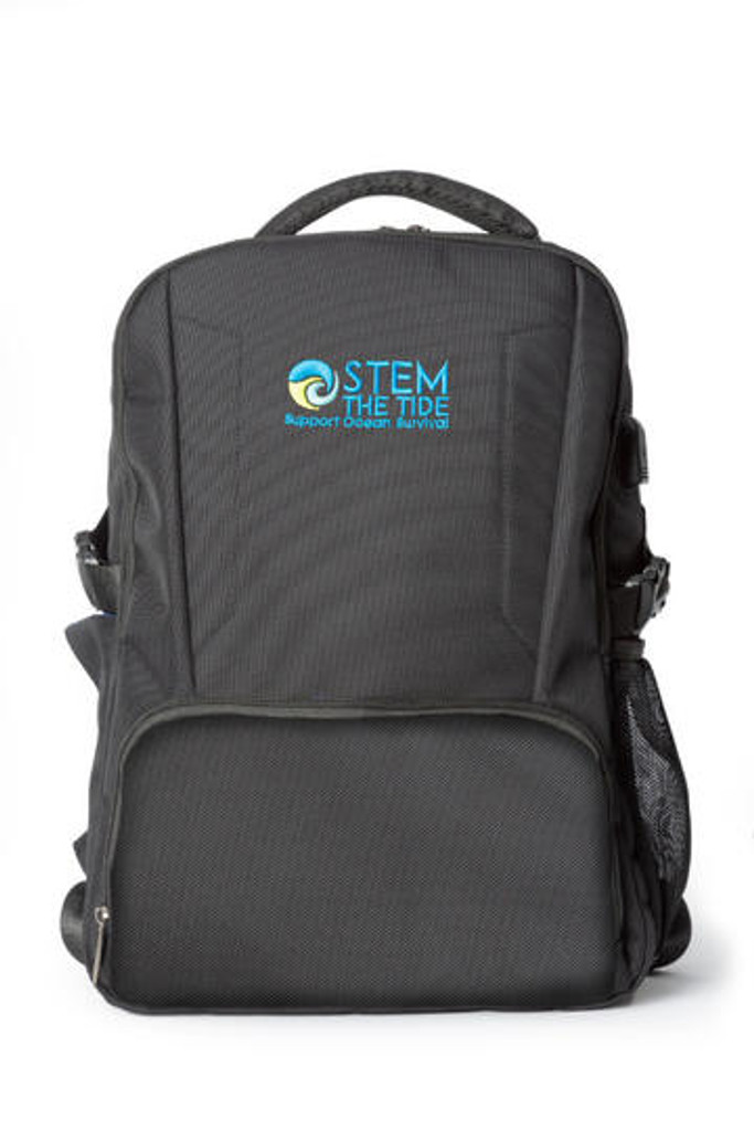 Stem the Tide Medium Recycled Black Backpack & Laptop Bag > Beach