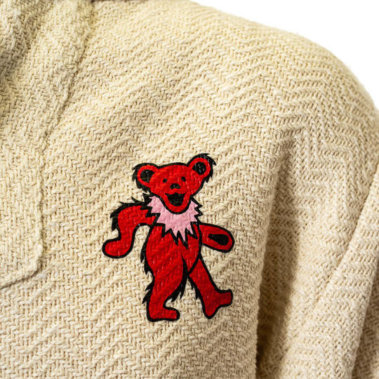 Grateful Dead Swirling Bears Natural Baja Hoodie | beachgoods