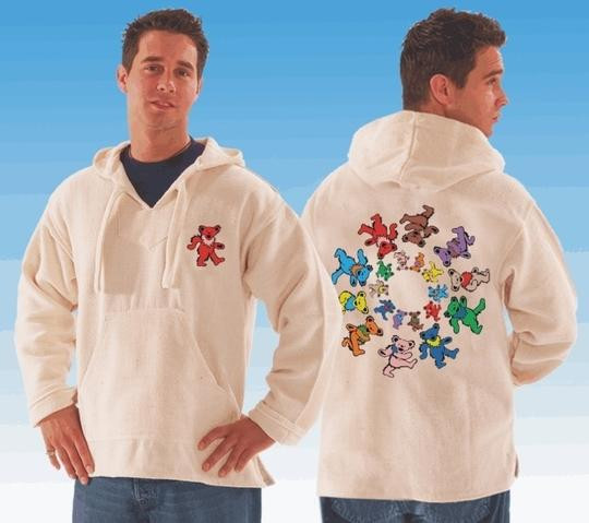 最終値下げ‼️90s BEAR by GLORY DAYS スウェット Grateful Dead Swirling Bears Natural Baja Hoodie | beachgoods