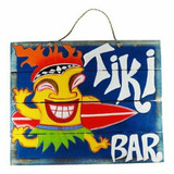 CASS Tiki Bar Tiki Guy Wood Slat Sign