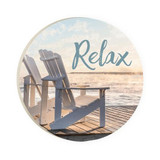 CASS Adirondack Beach Chairs "Relax" Car Coaster 