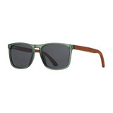 Blue Planet Eyewear Cail Sunglasses (Matte Green / Walnut Wood + Smoke Polarized Lens)