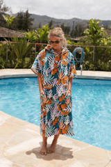 Outer Lakes Coral Towel Poncho 