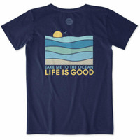 Life is Good Womens Take Me to the Ocean Crusher Vee