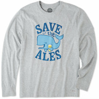 Life is Good Mens Save the Ales Long Sleeve Crusher Tee