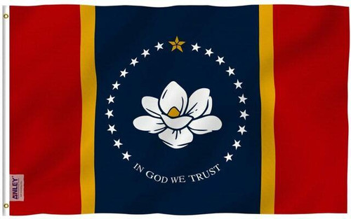 Anley Mississippi State Flag New 3 x 5