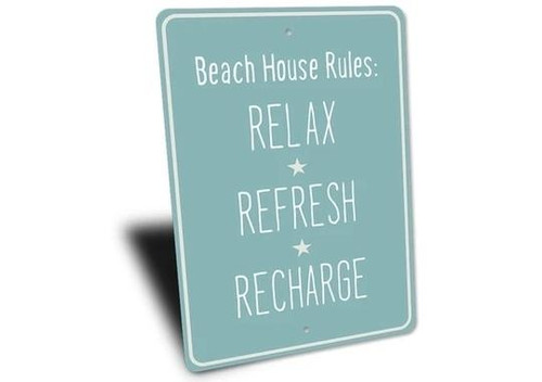 LSS Beach House Rules Beach Sign