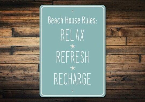 LSS Beach House Rules Beach Sign