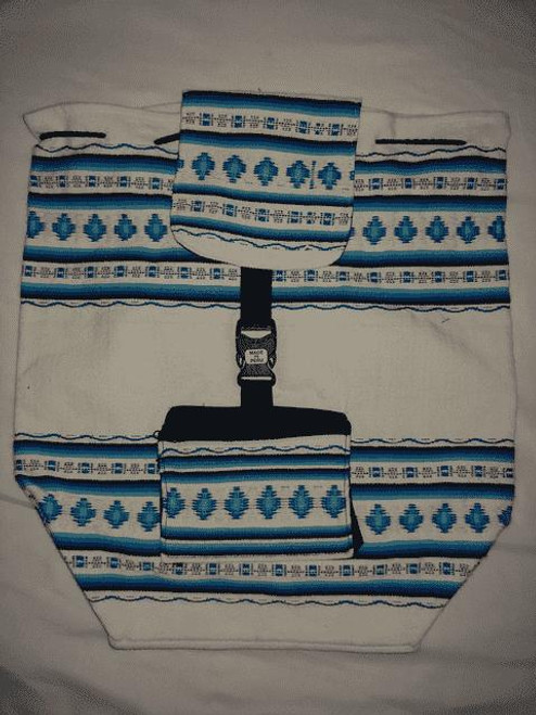 Pichincha Gifts Peruvian Backpack (Blue, Green & White)