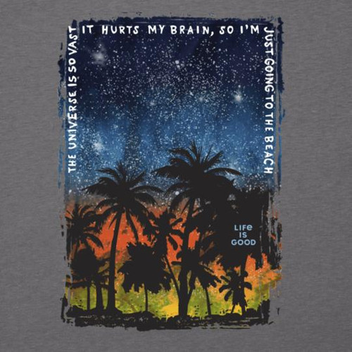 Life is Good Mens Im Just Going to the Beach Long Sleeve Cool Tee