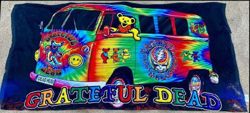 ERRI Grateful Dead Dancing Bears Tie Dye Van Beach Towel