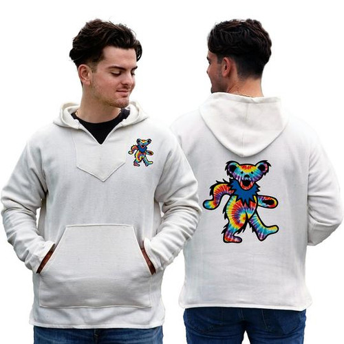 ERRI Grateful Dead Dancing Bear Natural Baja Hoodie 