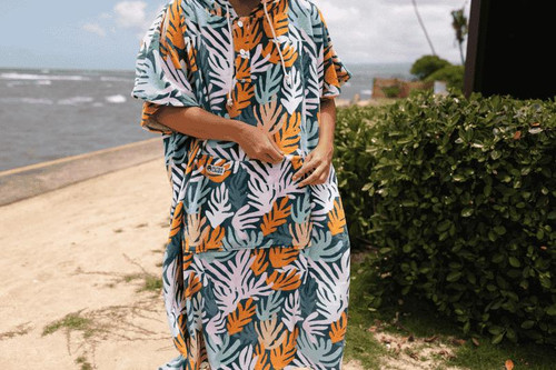 Outer Lakes Coral Towel Poncho 