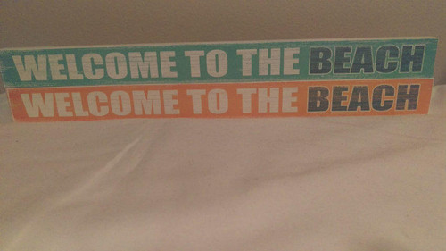 Poor Boy Woodworks Welcome to the Beach Shelf Sitter Wood Sign