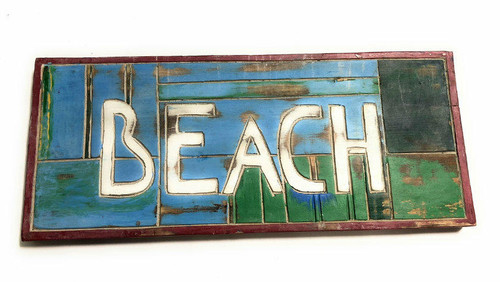 TikiMaster Beach Wooden Sign 14