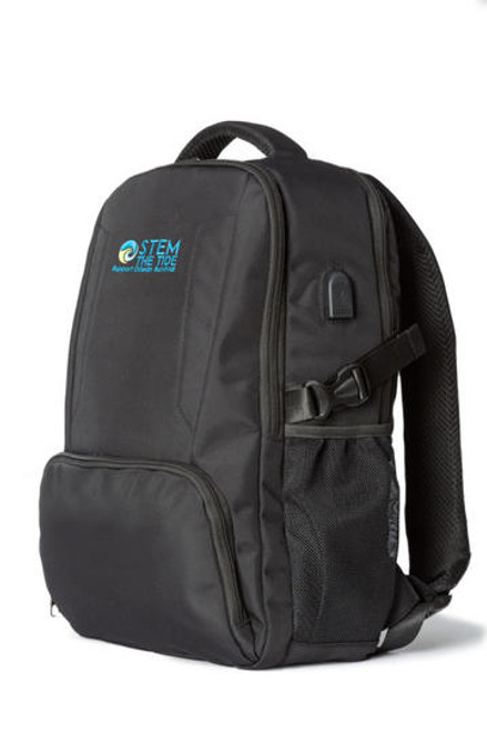 Stem the Tide Medium Recycled Black Backpack and Laptop Bag Stem the Tide Medium Recycled Black Backpack and Laptop Bag