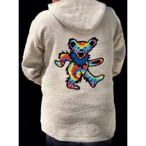 Grateful Dead Dancing Bear Natural Baja Hoodie