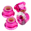 1UP Racing M4 Flanged & Serrated Aluminum Locknuts, Hot Pink, 4pcs 1UP80542