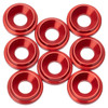 1UP Racing 7075 LowPro Countersunk Washers, M3, Red, 8pcs 1UP820509