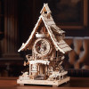 Cuckoo Clock, Natural Wood, Mechanical 3D Wooden Puzzle Cuckoo Clock, Natural Wood, Mechanical 3D Wooden Puzzle