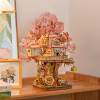 Sakura Tree House, DIY Wooden 3D Puzzle Sakura Tree House, DIY Wooden 3D Puzzle