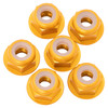 7075 Aluminum Flanged Locknuts, M3, Gold, 6pcs 7075 Aluminum Flanged Locknuts, M3, Gold, 6pcs