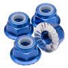 1UP Racing M4 Flanged & Serrated Aluminum Locknuts, Dark Blue, 4pcs 1UP80592