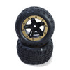 BlackZon Slyder ST Wheels/Tires Assembled (Black/Gold) BZN540095