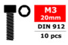 Corally Steel Screws M3 x 20mm, Hex Socket Head, 10pcs COR3001-30-20