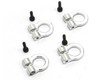 Hot Racing 1/10 Scale Aluminum Silver Tow Shackle D-Rings (4) HRAACC80808