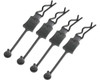 Hot Racing Body Clip Retainers, for 1/8 Scale, Black Chrome (4pcs) HRABWP39E01