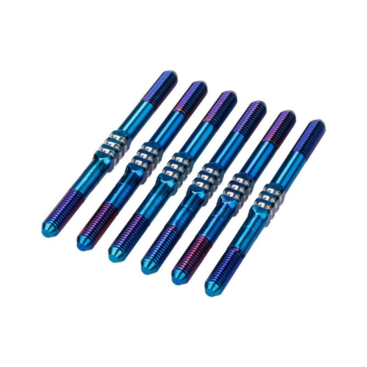 RC10B7 3.5x48mm Fin Titanium Turnbuckle, Burnt Blue, 6pc RC10B7 3.5x48mm Fin Titanium Turnbuckle, Burnt Blue, 6pc