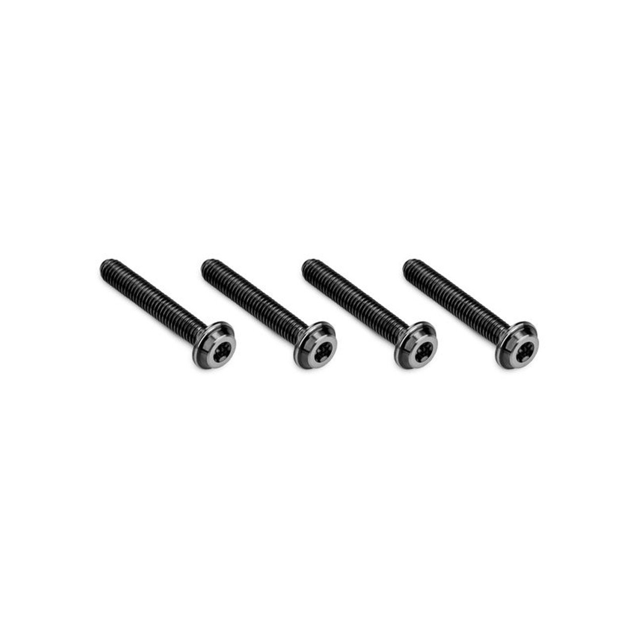3x18mm Top Hat Titanium Screw, Stealth Black, 4pc 3x18mm Top Hat Titanium Screw, Stealth Black, 4pc