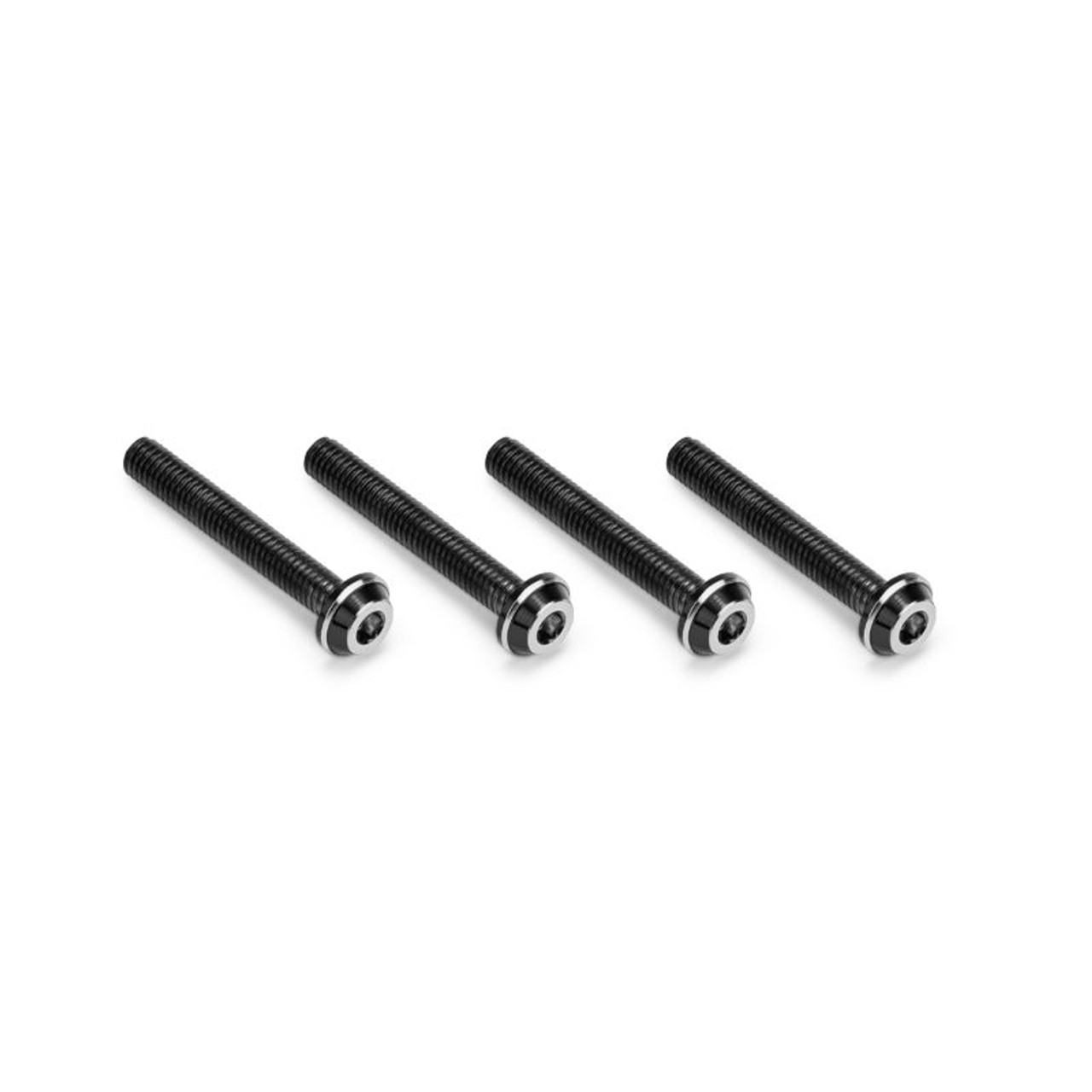 3x20mm Top Hat Titanium Screw, Stealth Black, 4pc 3x20mm Top Hat Titanium Screw, Stealth Black, 4pc