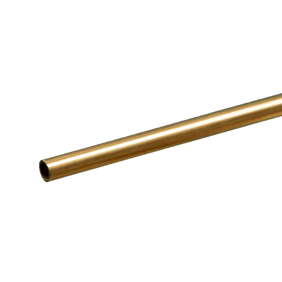 K & S Metals Round Brass Tube: 5/32" OD x 0.014" Wall x 12" Long KSM8128