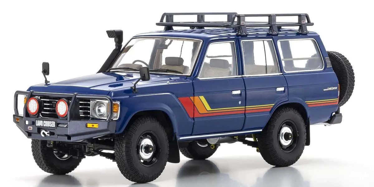 Kyosho 1/18 Scale Toyota Land Cruiser 60 with Optional Parts Blue KYO08956XBL
