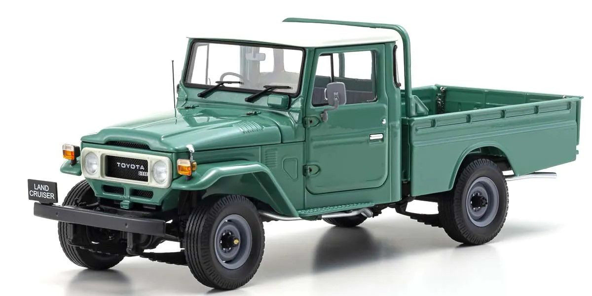 Kyosho 1/18 Scale Toyota Land Cruiser 40 Pickup Fashion Green Model KYO08958FG