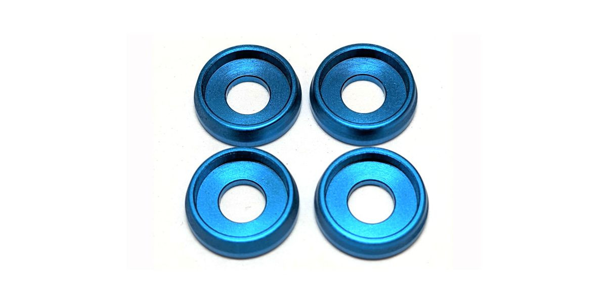 Kyosho M3 Screw Washer, Light Blue, (4pcs) KYOAMR026LBL