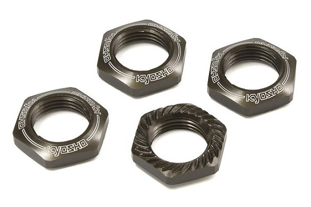 Kyosho 17mm Serrated Wheel Nut, Gunmetal KYOIFW472GM