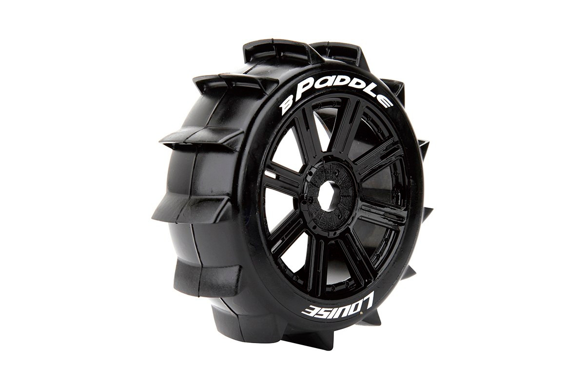 Louise R/C B-Paddle 1/8 Off-Road Buggy Tires, 17mm Hex, Mounted on LOULT3249SB