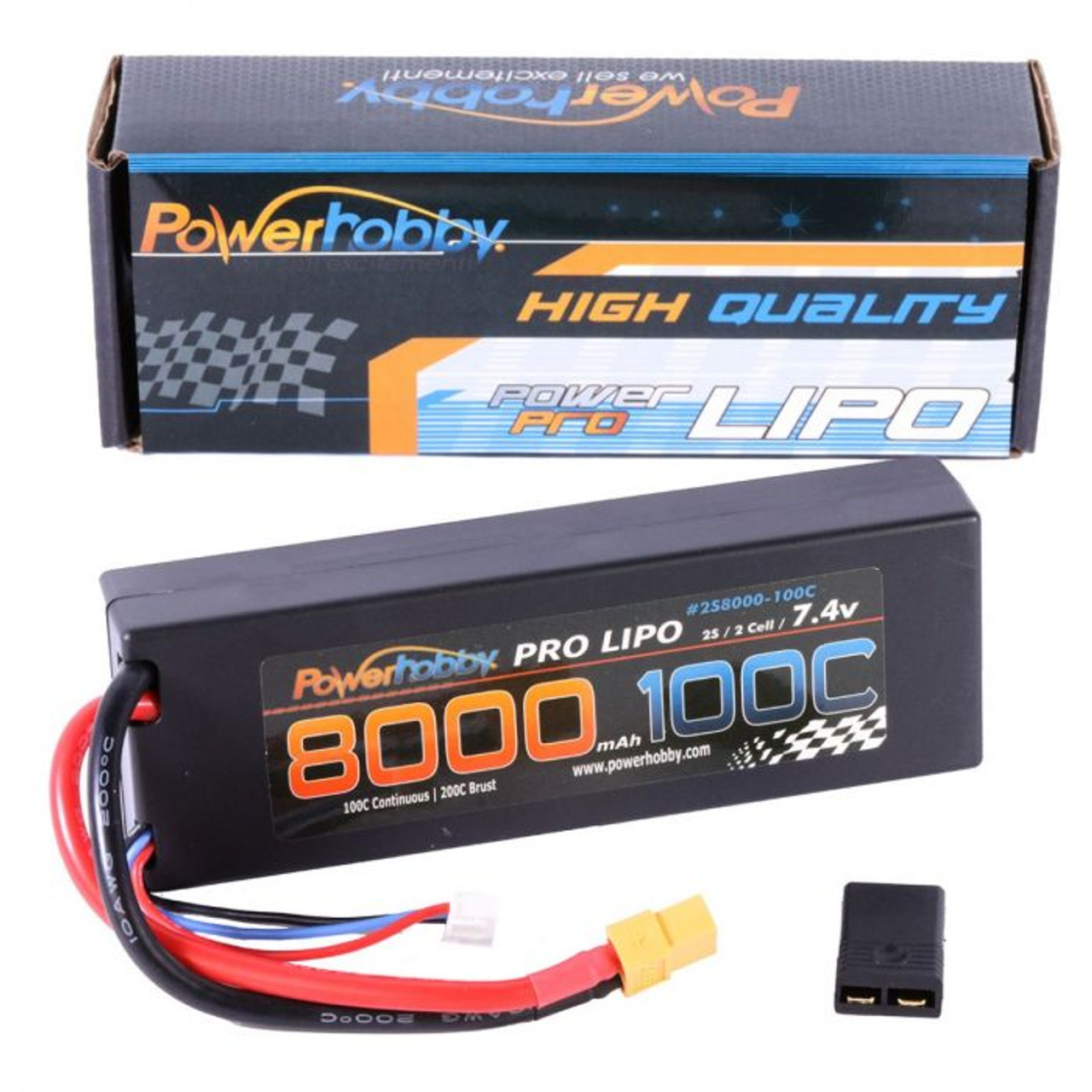 2S 7.4V 8000mAh 100C-200C LiPo Battery w/ XT60 Plug + Traxxas 2S 7.4V 8000mAh 100C-200C LiPo Battery w/ XT60 Plug + Traxxas