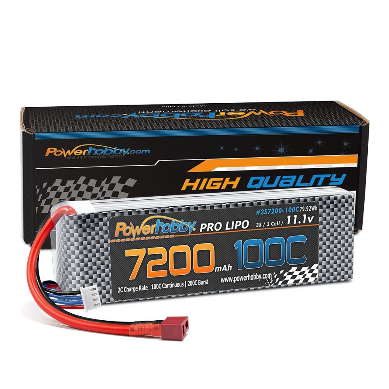 3S 11.1V 7200mAh 100C-200C LiPo Battery w/ DEANS Plug 3S 11.1V 7200mAh 100C-200C LiPo Battery w/ DEANS Plug