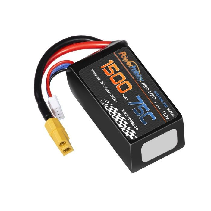 Power Hobby 3S 11.1V 1500mah 75C Lipo Battery w XT60 Plug PHB3S150075CXT60