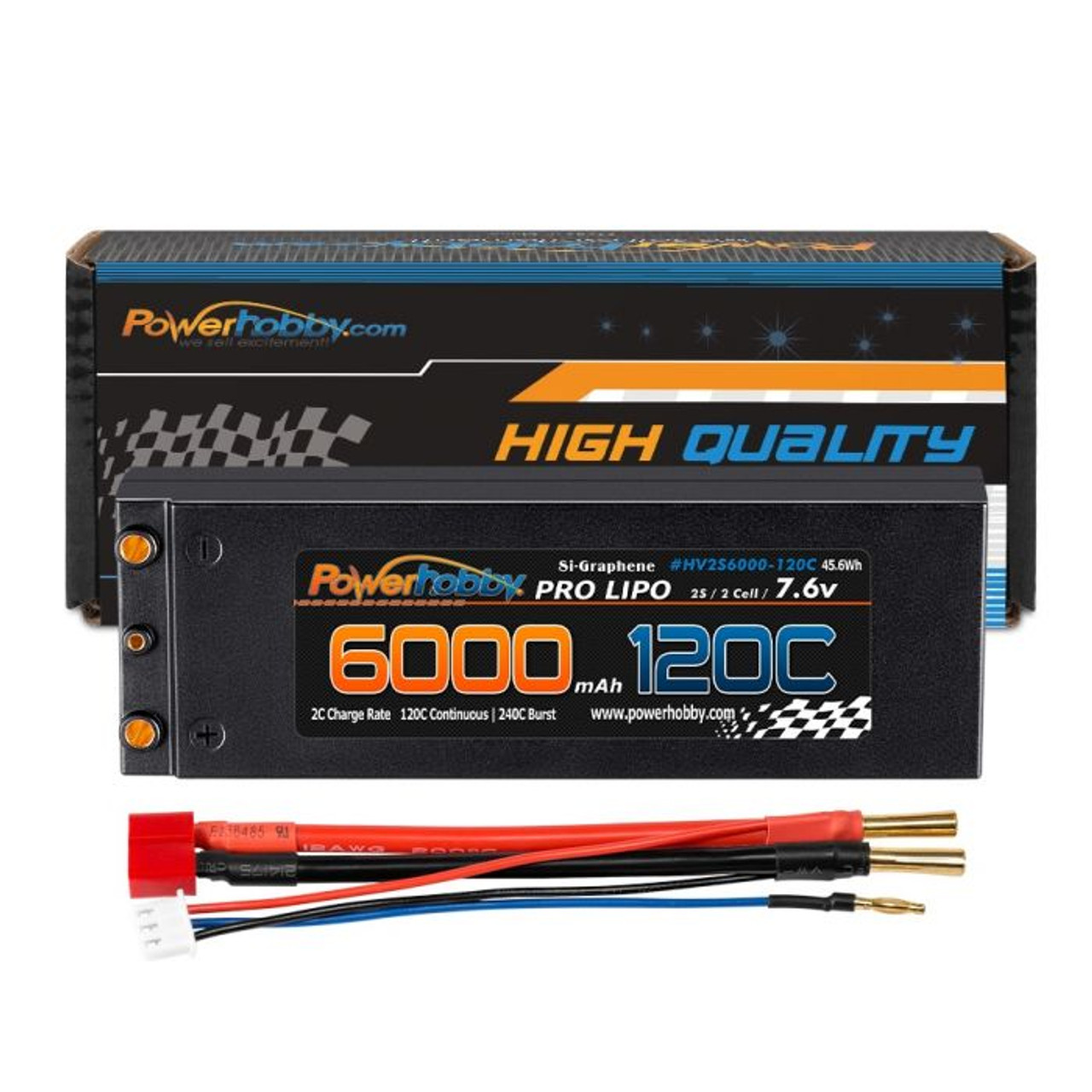 2S 7.6V 6000mah 120C Graphene + HV Lipo Battery Bullet Deans 2S 7.6V 6000mah 120C Graphene + HV Lipo Battery Bullet Deans