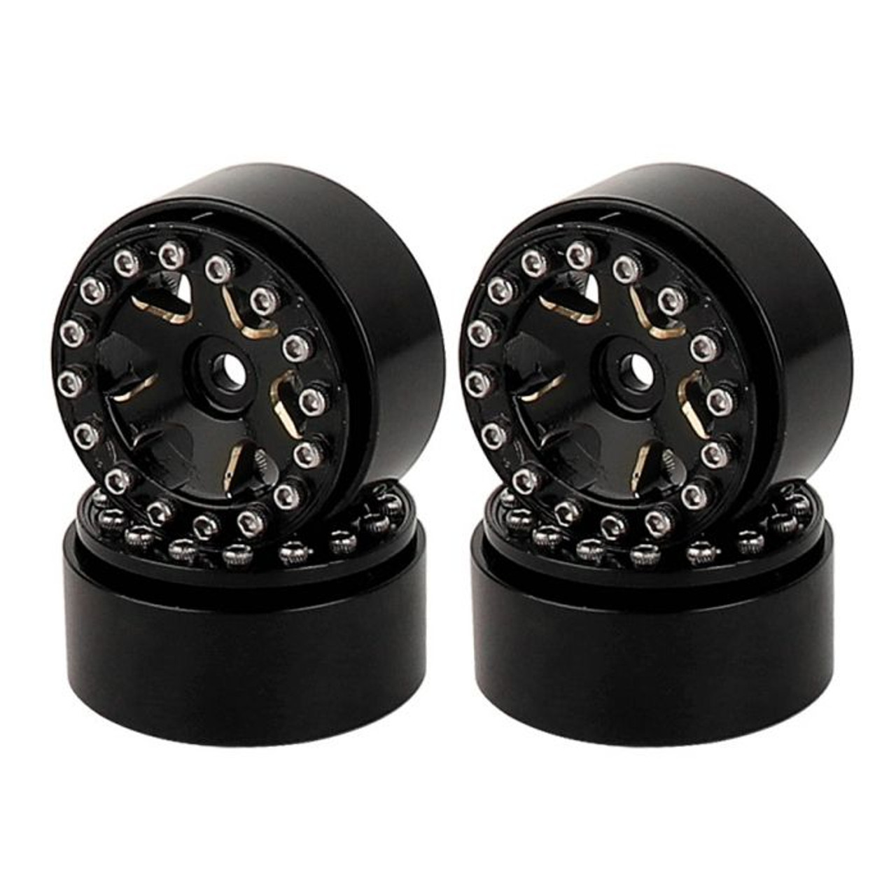 Power Hobby 1.0" Z2 Brass Beadlock Crawler Wheels, 1/24 Axial SCX24 Jeep PHB5569