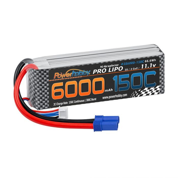Power Hobby XTREME 3S 11.1V 6000mah 150c-300C Lipo Battery W EC5 PHB3S6000150CEC5